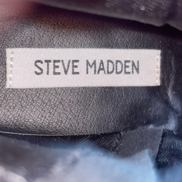 Steve Madden Women’s Niall Black Cow Suede Western Buckle Ankle Boots - Picture 9 of 12